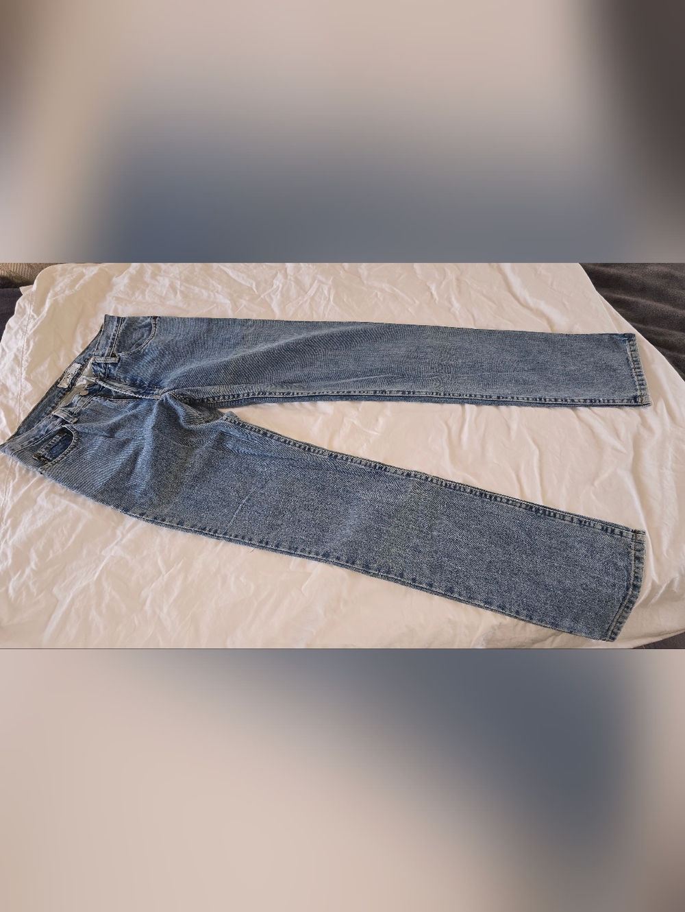 Armani Exchange High-Rise Straight Leg Jeans in Light Blue Denim